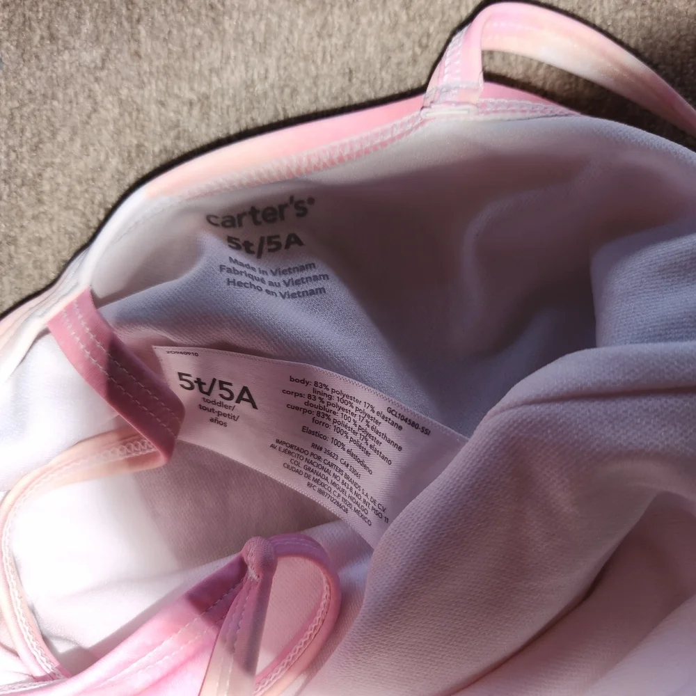 Carter's Pink and White Swimsuit